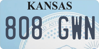 KS license plate 808GWN