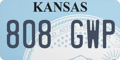 KS license plate 808GWP