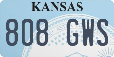 KS license plate 808GWS