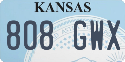 KS license plate 808GWX