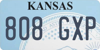 KS license plate 808GXP