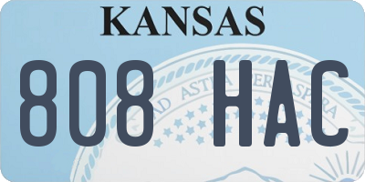 KS license plate 808HAC