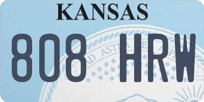KS license plate 808HRW