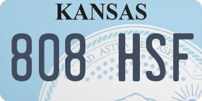 KS license plate 808HSF
