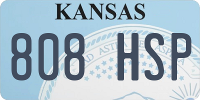 KS license plate 808HSP