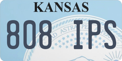 KS license plate 808IPS