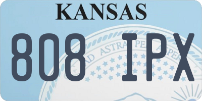 KS license plate 808IPX