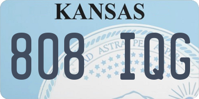 KS license plate 808IQG