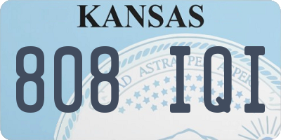 KS license plate 808IQI