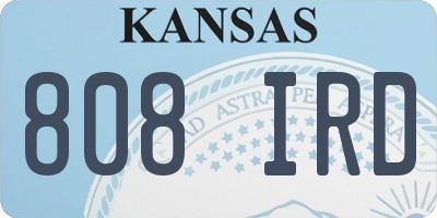 KS license plate 808IRD