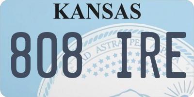 KS license plate 808IRE