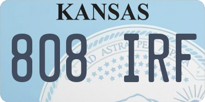 KS license plate 808IRF