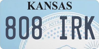 KS license plate 808IRK