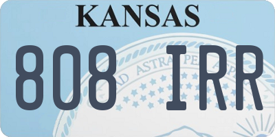KS license plate 808IRR