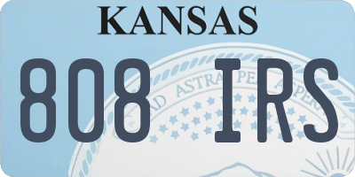 KS license plate 808IRS