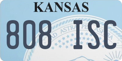 KS license plate 808ISC