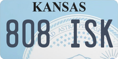 KS license plate 808ISK