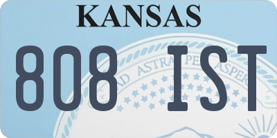 KS license plate 808IST