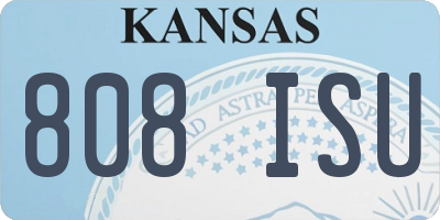 KS license plate 808ISU