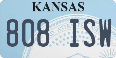KS license plate 808ISW