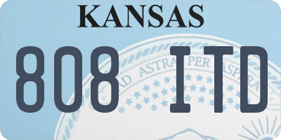 KS license plate 808ITD