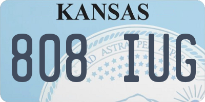 KS license plate 808IUG