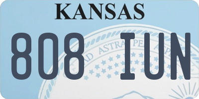 KS license plate 808IUN