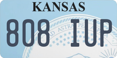 KS license plate 808IUP