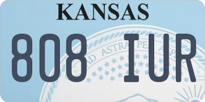 KS license plate 808IUR