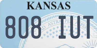KS license plate 808IUT