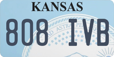KS license plate 808IVB