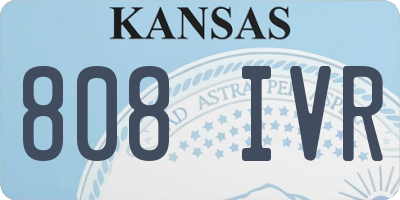 KS license plate 808IVR