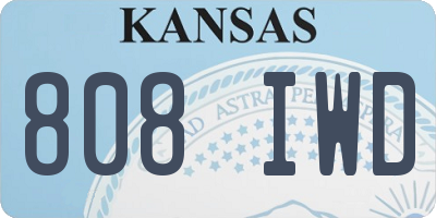 KS license plate 808IWD