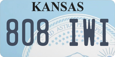 KS license plate 808IWI