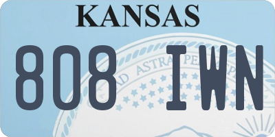 KS license plate 808IWN