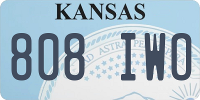 KS license plate 808IWO