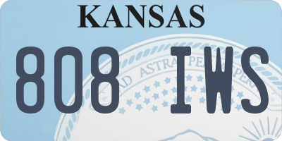 KS license plate 808IWS