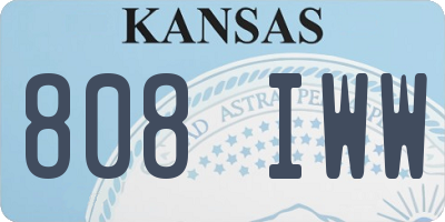 KS license plate 808IWW
