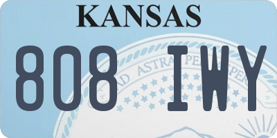 KS license plate 808IWY