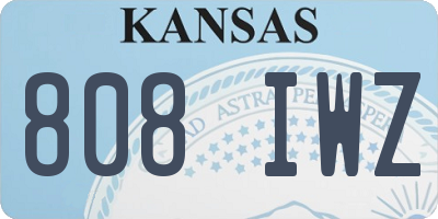 KS license plate 808IWZ