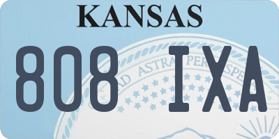 KS license plate 808IXA