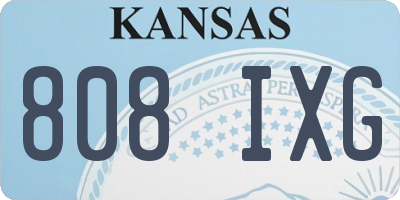 KS license plate 808IXG