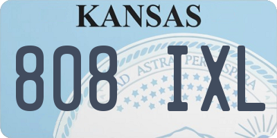 KS license plate 808IXL