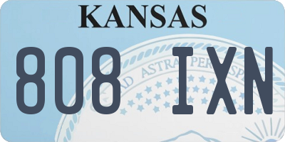 KS license plate 808IXN