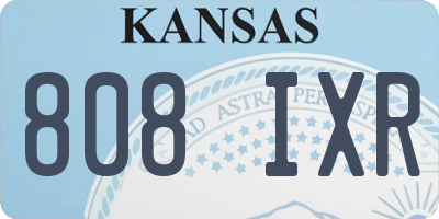 KS license plate 808IXR
