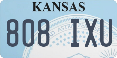KS license plate 808IXU