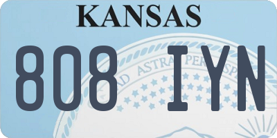 KS license plate 808IYN