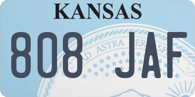 KS license plate 808JAF