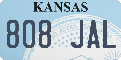 KS license plate 808JAL