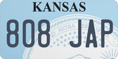 KS license plate 808JAP